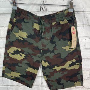 Levi’s Boys Size L Shorts Camouflage Elastic Waist Red Tab Slim Fit Kids